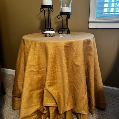 Faux Table / Hidden File Cabinet with Round Wood Top