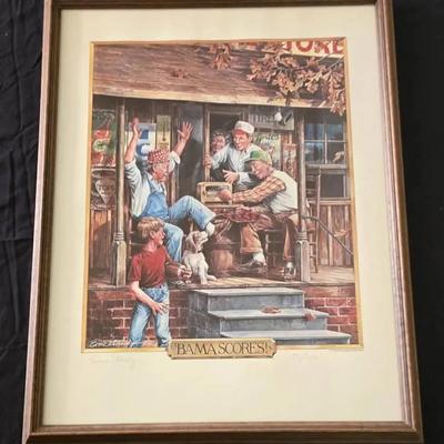 Ernie Eldredge “Bama Scores!” Signed & Numbered Framed Print (1982)