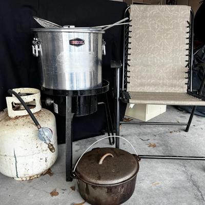 Drexel Outdoor Seafood Boiling Set with Propane Burner, Cast Iron Pot & Accessories