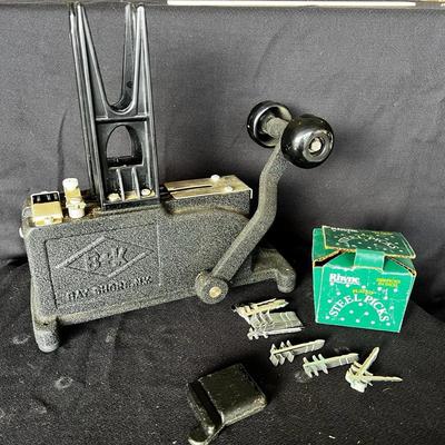 B&K Bay Shore NY Cast Iron Floral Stemming Machine with Steel Picks & Tool Box