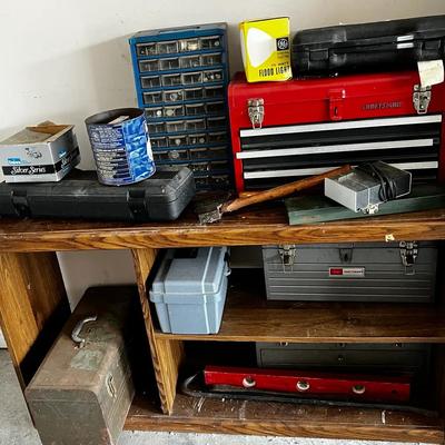 Storage Shelf With Mystery Tool Lot