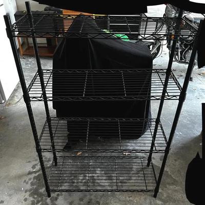Black Metal 4-Shelf Storage Rack (36" x 14" x 55")
