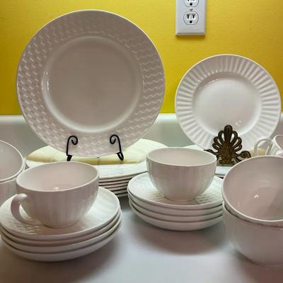 30-Piece Wedgwood “Night and Day” White China Set