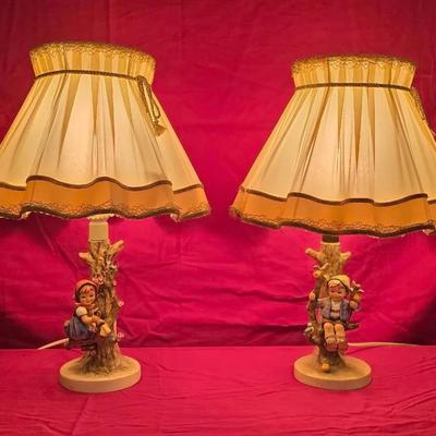 Set of 2 Hummel Lamps Goebel