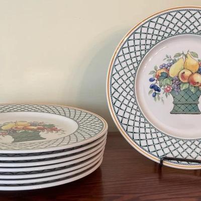 Villeroy & Boch Basket Set Of 8 Dinner Plates 