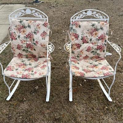 White Wrought Iron Rockers (2)
