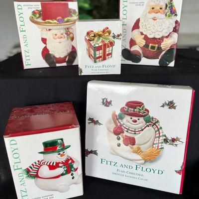 Fitz and Floyd Christmas Décor Collection – 5 Boxed Pieces