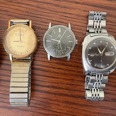 Men’s Watches Assortment (5 Watches)~Seiko, Swiss Army, Omega, Timex, & Defonte
