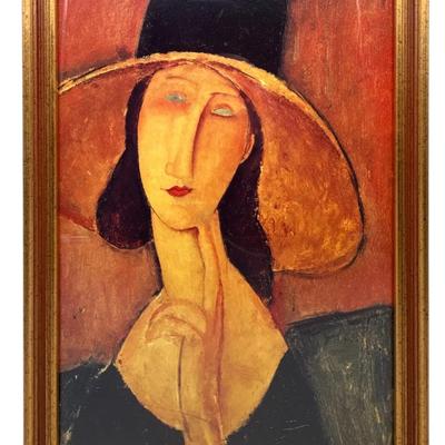 Framed Art Print – Amedeo Modigliani “Jeanne Hébuterne (Au Chapeau)”