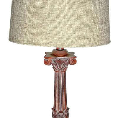Classical Style Column Table Lamp with Fabric Shade
