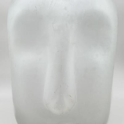 Modern Frosted Glass Face Sculpture / Vase