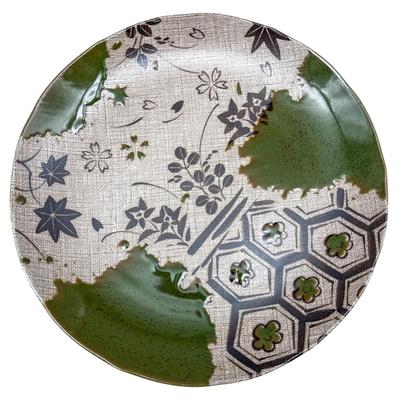 Satsuma-Style Ceramic Bowl with Floral & Geometric Pattern