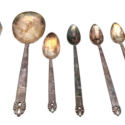 National Silver Co. Guildcraft “Astrid” Silver Plate Flatware Pieces, c. 1945 (Set of 6)