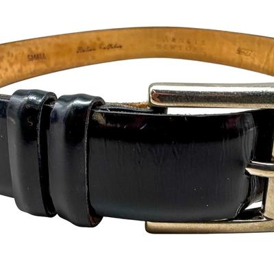 Barneys New York Italian Leather Belt – Black, Small