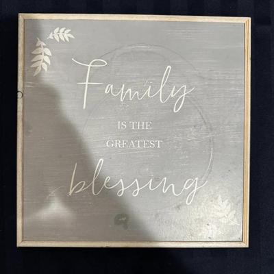 Framed “Family Is the Greatest Blessing” Wall Sign – Rustic Farmhouse Décor