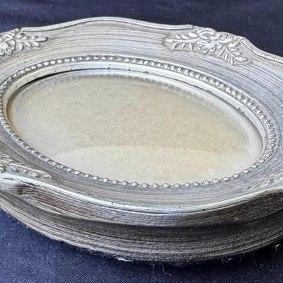 Vintage Ornate Oval Silver-Tone Photo Frame – Floral Scroll Design, Wall or Table Display