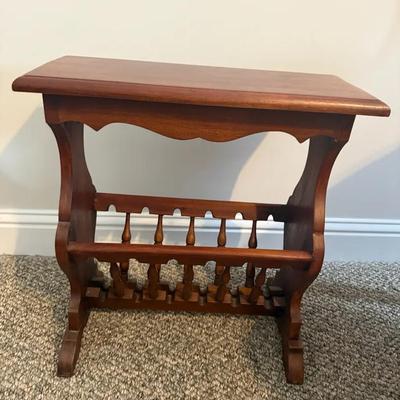 Vintage Mahogany Magazine Rack Table