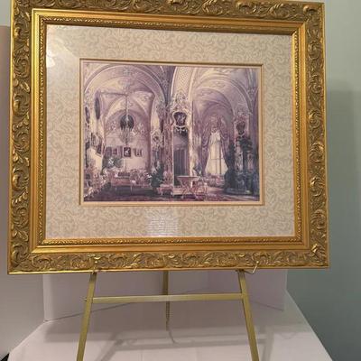 Interiors of the Winter Palace Artwork in Gold Ornate Frame