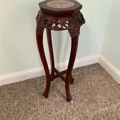 Carved Rosewood Plant Stand