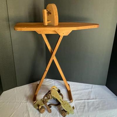 Vintage Kids Ironing Board And Skates