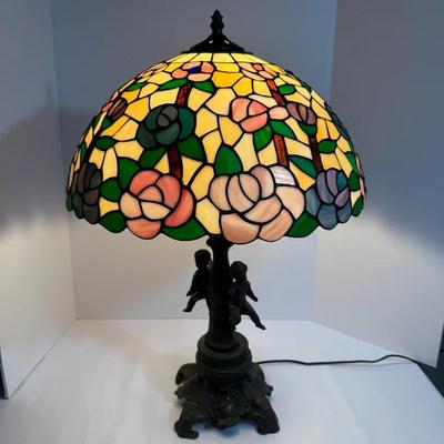 Cherub Tiffany Style Lamp