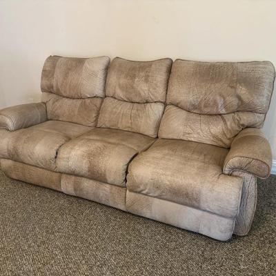 Comfy Sofa, Couch, Neutral Color With Two Recliners