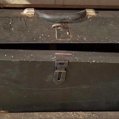 Vintage Tool Box With Various Tools