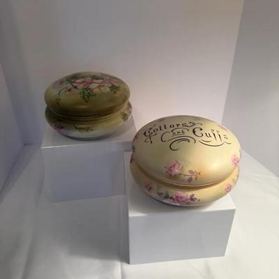 Vintage Hand Painted Trinket Box Powder Box