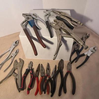 Various Pliers Lot Multiple Sizes And Types