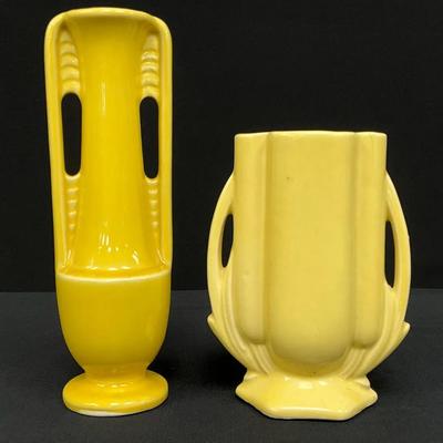McCoy & Shawnee Vases In Yellow