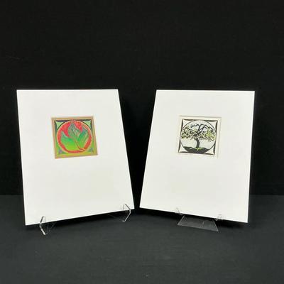 Linoleum Block Prints Signed By Artists