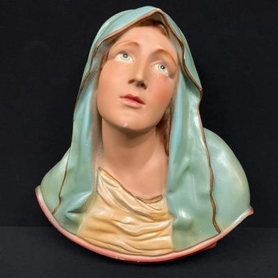 Chalkware Mother Dolorosa Wall Hanging