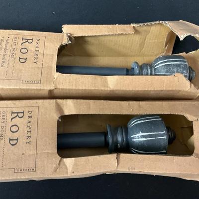 Pair of Grey Drapery Rods