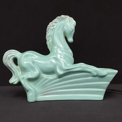 Ceramic Horse TV Lamp & Planter by Gilner Pottery
