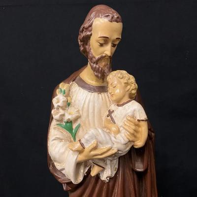 Statue Of St Joseph Holding Infant Jesus