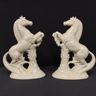 Pair Of Porcelain Horses By Crownford China