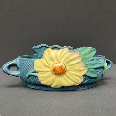 Roseville Dahlrose Blue Bowl