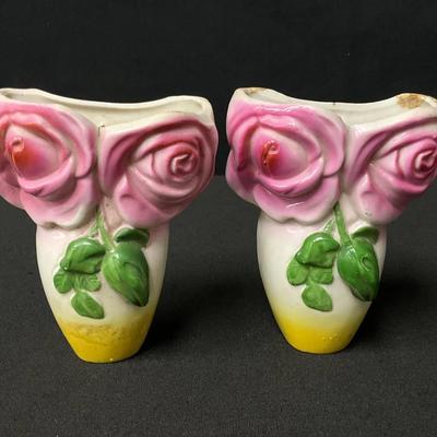 Vintage Rose Wall Pocket Planters