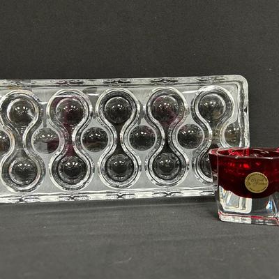 Relish Tray & Crystal Votive Holder