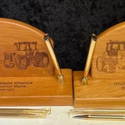 John Deere wooden desk pen sets