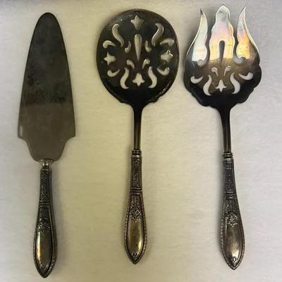 Vintage silver-plated serving utensils