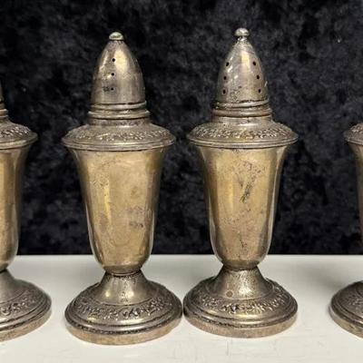 vintage weighted sterling silver salt and pepper shakers