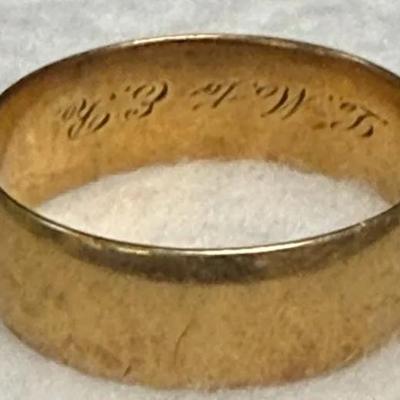 14k Solid Gold Dedicated Cut As is Wedding Band