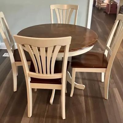 Wooden Dining Table with Four Chairs