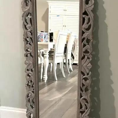 Ornate Wood Framed Wall Mirror