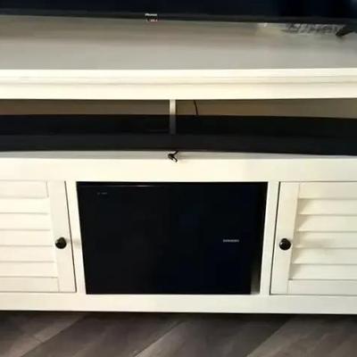 Entertainment Center with Shelving and Cabinet Storage