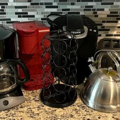 Coffee & Breakfast Appliance Collection Featuring Keurig, Mr. Coffee Brewer, Toaster & Kettle