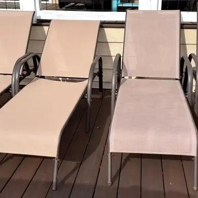 Four Outdoor Chaise Lounge Chairs