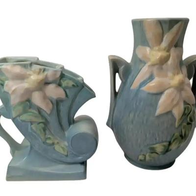 Roseville Pottery Clematis Vases