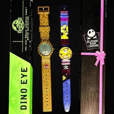 Jurassic Park And The Nightmare Before Christmas Novelty Watches